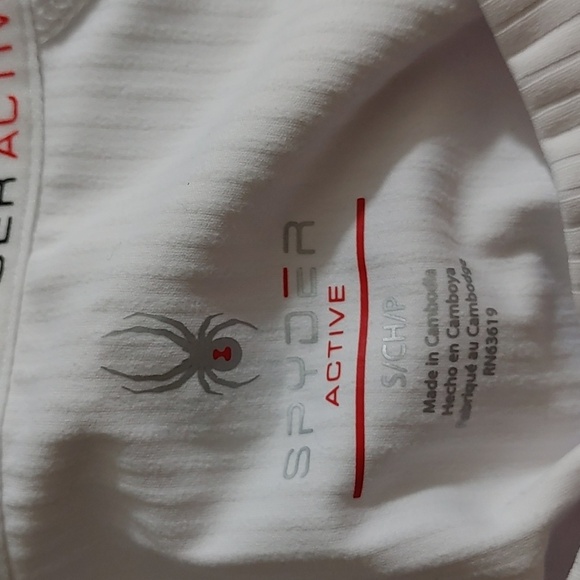 NWOT Spyder Women's Ribbed Short Sleeve white Tee - Picture 4 of 5